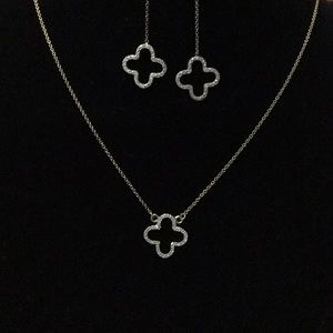 Gold Earrings and Pendant Set